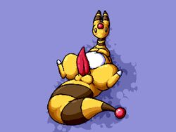 1boy ampharos animal_genitalia belly big_penis big_tail black_eyes black_fur blush digital_media_(artwork) erection feet feral flygon_(artist) furry looking_at_viewer lying male male_only nintendo nude on_back penis pixel_art pokémon_(species) pokemon pokemon_(species) pokemon_gsc presenting presenting_penis purple_fur sheath sitting sketch solo somnamg spread_legs spreading stripes tail tapering_penis testicles thick_thighs video_games yellow_fur