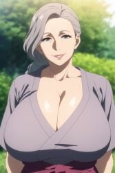 ai_generated big_breasts breasts_bigger_than_head cleavage gilf grandmother huge_breasts mature_female ultrahentaisai