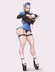 aged_up ass big_breasts bimbo bimbo_lips breasts cleavage dick_sucking_lips dsl female female_only fully_clothed high_heels huge_ass huge_breasts lavenza persona persona_5 platform_heels revealing_clothes shin_megami_tensei skimpy skimpy_clothes temogam white_hair