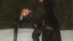 armor armored_female armored_male armored_sex bent_over blonde_hair clothed clothed_sex defeated defeated_heroine doggy_style final_fantasy final_fantasy_xiv forced forced_sex miqo'te penetration rape raped_by_enemy standing_doggy_style vaginal_penetration