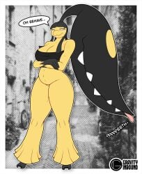 big_breasts breasts cleavage female furry gravityinbound huge_breasts mawile pokemon pokemon_(species) tagme thick_thighs wide_hips