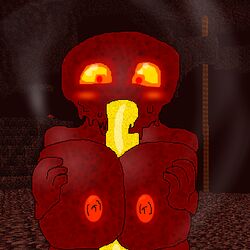 1girls blaze blaze_(minecraft) character commission female magma_cube minecraft nether paizuri tagme