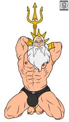 big_ass big_balls big_penis disney gay king_triton male muscles muscular muscular_male solo solo_male wolffhunter_art yaoi