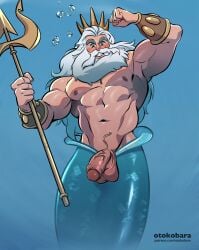 big_ass big_balls big_penis disney gay king_triton male merfolk merman muscles muscular muscular_male solo solo_male yaoi