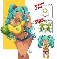 1girls artist_name artist_signature athletic_female bare_legs bikini bikini_top blue_eyes blue_hair brazil brazilian brazilian_female brazilian_miku flower_in_hair gigantic_breasts hatsune_miku huge_breasts huge_thighs jk_arts07 latin_american_hatsune_miku_(meme) long_hair massive_breasts solo_female sweat sweatdrop tan-skinned_female tan_body tanned_female tanned_skin thick_thighs thighs twintails very_long_hair vocaloid volleyball voluptuous voluptuous_female