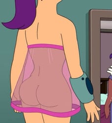 ass colormehorny futurama purple_hair tagme turanga_leela