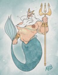 big_ass big_balls big_penis disney gay king_triton male merfolk merman mrbaraman muscles muscular muscular_male yaoi