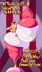1girls andyland_(copyright) belly_button breasts character_request clown_girl copyright_request dialogue heels hyper_thighs solo solo_female stockings text thick_thighs thighs tummy unnamed_clown_girl_(endacopia_trailer) voctopie watermark