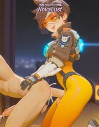 1boy 1futa 2025 ai_generated anal artist_name balls blizzard_entertainment brown_hair brown_jacket chest_harness cock cum cum_in_ass cum_while_penetrated dick ejaculation erection futa_on_male futanari goggles handsfree_ejaculation hi_res high_quality high_resolution highres intersex jacket male multiple_penises novalust open_mouth orange_bodysuit orange_goggles overwatch patreon patreon_username penis short_hair sleeves_rolled_up spiked_hair stable_diffusion testicles tracer uncensored watermark