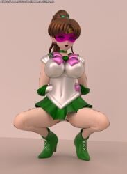 1girls 3d arms_behind_back bishoujo_senshi_sailor_moon brown_hair female female_only hypnosis large_breasts latinkaixa mind_control sailor_jupiter sailor_senshi_uniform web_address