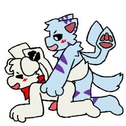 2d_animation animated anthro canid canine changed_(video_game) doggy_style duo from_behind_position low_res male male/male mammal motion_tweening mushroomwolf rough_sex sex squid_dog_(changed)