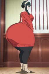 ai_generated gigantic_ass gigantic_butt goldencum34 huge_ass huge_butt massive_ass massive_butt side_view sideboob spy_x_family thick_thighs wide_hips yor_briar yor_forger