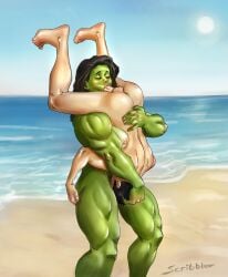 beach blowjob carrying_partner cunnilingus jennifer_walters outdoor_sex scribbler she-hulk standing_69 tagme