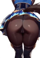 admire_vega_(umamusume) ai_generated animal_ears ass ass_focus costume female horse_girl panties panties_under_pantyhose stockings umamusume umamusume_pretty_derby