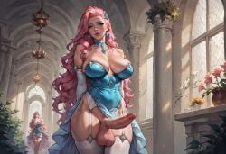 1futa ai_generated balls breasts dickgirl erect_penis erection futa_only futa_sans_pussy futadiffusion futanari huge_cock league_of_legends nsfw penis perfect_body ready_to_fuck seraphine_(league_of_legends) solo