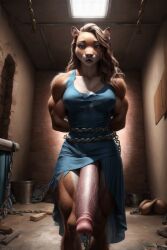 1futa abs ai_generated biceps bondage chains furry furry_female furry_only futa_only futanari huge_cock muscles muscular muscular_futanari penis six_pack syd_squirrel tied_up