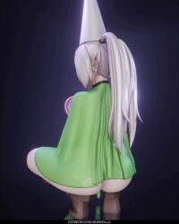 1girls 3d 3d_model 4:5 animated ass breasts cape crawly_(cosplay) elf elf_ears elf_female elf_girl female female_only frieren gnome green_eyes hat hate kneeling looking_at_viewer meme mp4 music naked naked_cape naked_footwear net nude nude_female pointed_ears pointed_hat pointy_ears rushzilla shorter_than_10_seconds solo sound sousou_no_frieren speen tagme tiktok_trend turntable_(animation) twintails vertical_video video white_hair