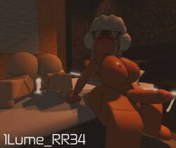 1futa 1girls 1lume_rr34 3d areolae artist_name balls breasts cum female futanari intersex nipples penis pussy roblox robloxian source_request tagme