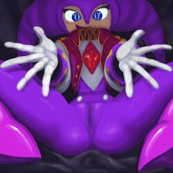 1female 1girls ass blue_eyes buttbuttthenobelbutt cameltoe female hug_invitation inviting_hug jester_hat legs nights nights_into_dreams open_legs pussy reaching_out reaching_towards_viewer sega sitting skinny solo spread_legs tagme tight_clothing white_gloves