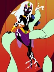 alien alien_girl alien_humanoid cum cum_on_ass cum_on_body cum_on_breasts cum_on_face cum_on_hair cum_on_legs duck_dodgers looney_tunes martian martian_(duck_dodgers) queen_tyr'ahnee roger_bacon tentacle warner_brothers