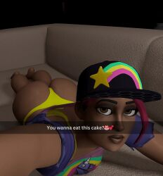 3d 3d_model ass ass ass_focus beach_bomber brite_bomber butt_focus couch fortnite fortnite:_battle_royale girthicc half-dressed half_naked naked selfie sexting snapchat sofa thick thick_ass thick_thighs video_game_character video_game_franchise video_games virtamate