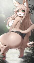 absurd_res breasts female furry healingpit hi_res looking_back low-angle_view side_boob