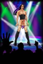 1boy 2018 clothing cock corset crowd dark_mark dick dyed_hair erect_penis erection harry_potter heels light-skinned_male light_skin long_hair male male_only mature mature_male mywitch nipples open_mouth penis pubes pubic_hair severus_snape stage stage_lights standing teeth teeth_showing teeth_visible thong underwear underwear_down