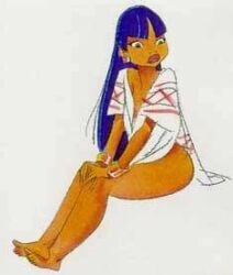 black_hair bottomless bracelet chel chel_(beta) chel_(the_road_to_el_dorado) concept_art dreamworks earrings latina native official_art poncho sitting sitting_down the_road_to_el_dorado