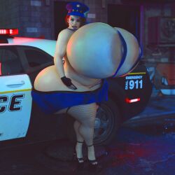 bimbo capcom fishnets gigantic_ass gigantic_breasts high_heels huge_ass huge_breasts hyper hyper_ass hyper_breasts hyper_hourglass jackd22 jill_valentine police police_uniform resident_evil resident_evil_3 resident_evil_3_remake thick_thighs voluptuous wide_hips