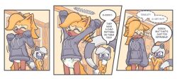 2girls anthro baggashame comic diaper duo english_text female_only furry sonic_(series) sonic_the_hedgehog_(series) speech_bubble tangle_the_lemur text whisper_the_wolf