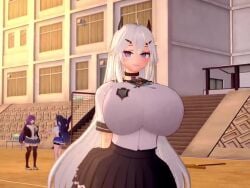 3d 4girls ahoge akuma_nihmune animated areolae big_ass blue_eyes blue_hair blush bracelet bracelets breast_drop breasts breasts_out choker dark_hair deluxe_rosie demon_girl demon_horns embarrassed exhibitionism female flashing flashing_breasts hips hourglass_figure huge_ass huge_breasts indie_virtual_youtuber jiggle jiggling_breasts koikatsu light-skinned_female light_skin long_hair looking_at_viewer multicolored_hair nervous nervous_smile nipples no_bra orca_girl orca_tail outdoors parted_lips pink_hair pointy_ears public public_nudity purple_hair rosemarilovesu school school_uniform scratch-key shirt_lift shylily silvervale skirt smile sound standing succubi succubus surprised surprised_expression tagme thin_waist undressing veibae video virtual_youtuber vtuber white_hair wide_hips wolf_ears wolf_girl wolf_tail