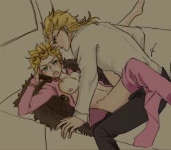 2boys blonde_hair dio_brando father_and_son gay giorno_giovanna incest jojo's_bizarre_adventure male male/male male_only stardust_crusaders vento_aureo yaoi