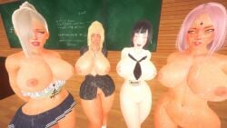 3d 3d_(artwork) 3d_model 4girls alternate_breast_size anime blonde_female blonde_hair blue_eyes cheating cheating_female cheating_girlfriend cheating_wife cuckold cum cum_drip cum_in_ass cum_in_pussy cum_inside cum_on_body cum_on_breasts cum_on_face cumshot female female_only green_eyes grey_eyes human hyuuga_hinata ino_yamanaka multiple_girls mwikentr naruto naruto_(classic) naruto_(series) naruto_shippuden netorare ntr pink_hair sakura_haruno slutty_clothing slutty_outfit tsunade yellow_eyes