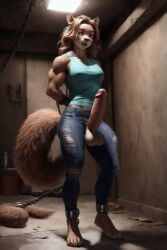 1futa abs ai_generated biceps bondage chains furry furry_female furry_only futa_only futanari huge_cock muscles muscular muscular_futanari penis six_pack syd_squirrel tied_up