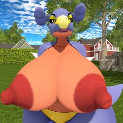 3d big_breasts breasts female ferialexonar garchomp huge_breasts nintendo nipples pokémon_(species) pokemon pokemon_(species) second_life tagme thick_thighs wide_hips