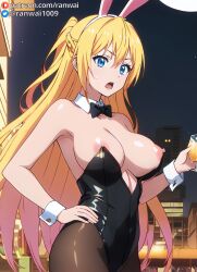 ai_generated anime bunny_girl bunnysuit kirisaki_chitoge large_breasts nisekoi pantyhose ranwai stable_diffusion standing