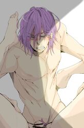 2boys atsushi_murasakibara gay kuroko's_basketball kuroko_no_basuke male matching_hair_and_eyes multiple_boys nude penis purple_eyes purple_hair seijuro_akashi sex tagme