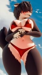 anthro anthro_only big_breasts bikini breasts cleavage female furry hellen_(zoidraws) huge_breasts tagme thick_thighs wide_hips zoidberg656