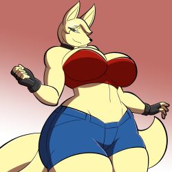 big_breasts breasts character_request cleavage female furry lunarartstudios_(artist) tagme thick_thighs wide_hips