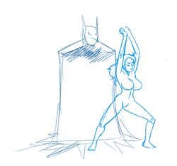 1boy 1girls animated animated_gif batman crossover dancing dc dc_comics drgnpnch female gif human male monochrome nami one_piece