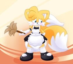 diaper maid_uniform miles_tails_prower sir-dancalot sonic_(series) sonic_the_hedgehog_(series) tails tails_the_fox