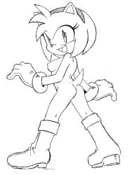 amy_rose casual exposed_torso female footwear furry handwear randomguy999 sega sketch sonic_(series) weapon