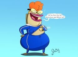 1girls 2022 anthro breasts fat female female_only fish glasses jodero lipstick mama_bass obese obese_female orange_hair overweight overweight_female spongebob_squarepants text_bubble