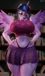 3d 3d_(artwork) anthro big_breasts blender_(software) furry large_breasts my_little_pony my_little_pony_friendship_is_magic skirt smitty34 tagme twilight_sparkle_(mlp) wide_hips