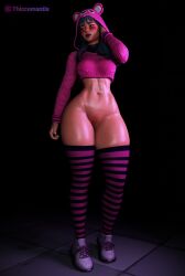 3d 3d_(artwork) big_butt fortnite half_nude hoodie stockings syd_(fortnite) thiccomantis thick thick_ass thick_legs thick_thighs