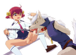 borusen bow clothing collar futanari hoshizora_miyuki leash oral_sex pretty_cure smile_precure tagme wolfrun