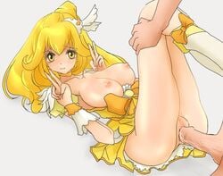 clothed_sex clothing dress large_breasts pretty_cure rav_(artist) smile_precure tagme yayoi_kise