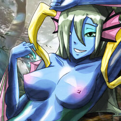 boxforty breasts color dota_2 exposed_breasts female female_only rule_63 slardar solo