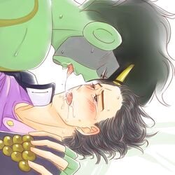 akatsuchi_(artist) jojo's_bizarre_adventure jotaro_kujo male male_only stand_(jjba) standcest star_platinum stardust_crusaders tagme tears yaoi