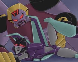 2girls decepticon female female_decepticons female_only femdom finger_fuck fingering fingering_partner greenokapi larger_female lesbian moaning multiple_girls pussy_juice rape red_eyes restrained size_difference slipstream smaller_female strika tagme transformers transformers_animated yuri